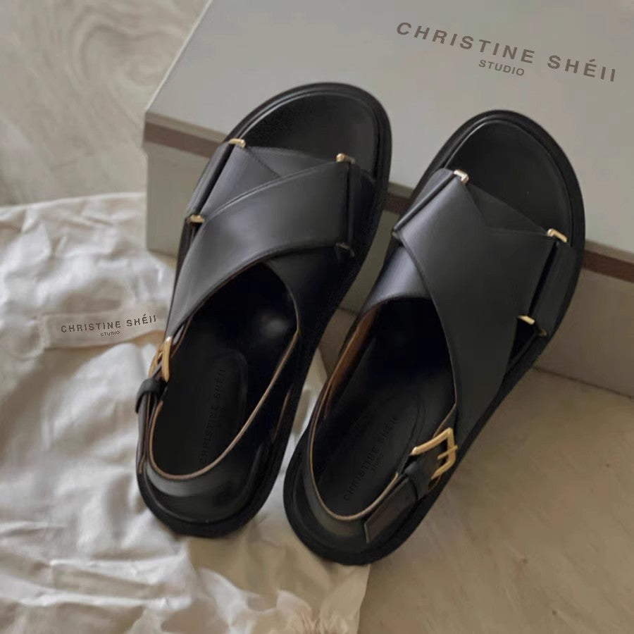 Sandals with Cross Strap Design