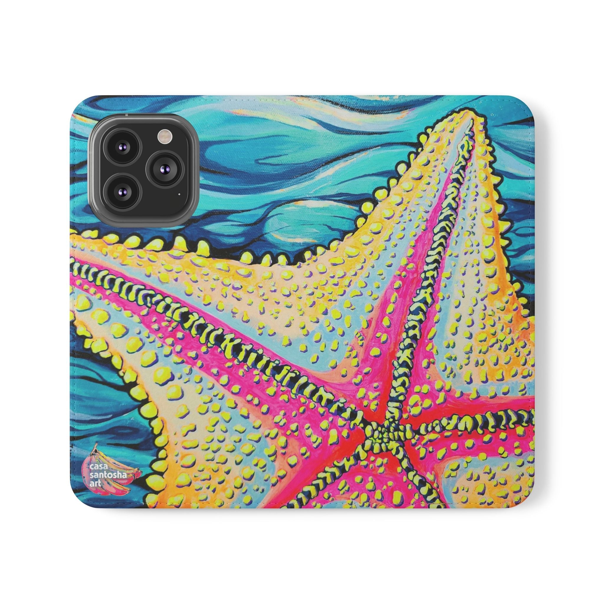 Starfish Beach Bocas Flip Phone Case – Wallet Cover with Card Slots