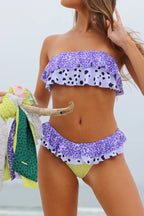 Strapless Eclectic Print Bikini Set