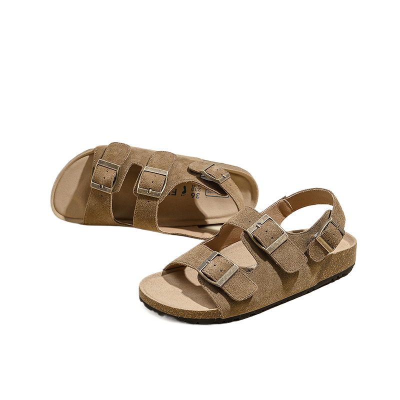 Leather Velcro Closure Sandals