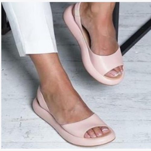 Fish Mouth Sling Back Flat Sandals