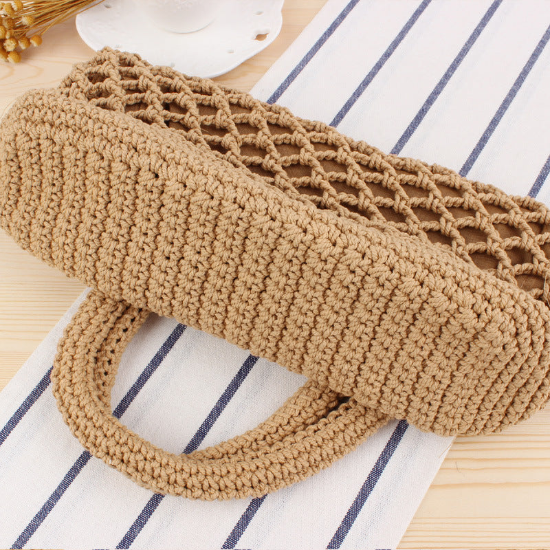 Mori Crochet Woven Straw Beach Bag
