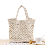 Mori Crochet Woven Straw Beach Bag