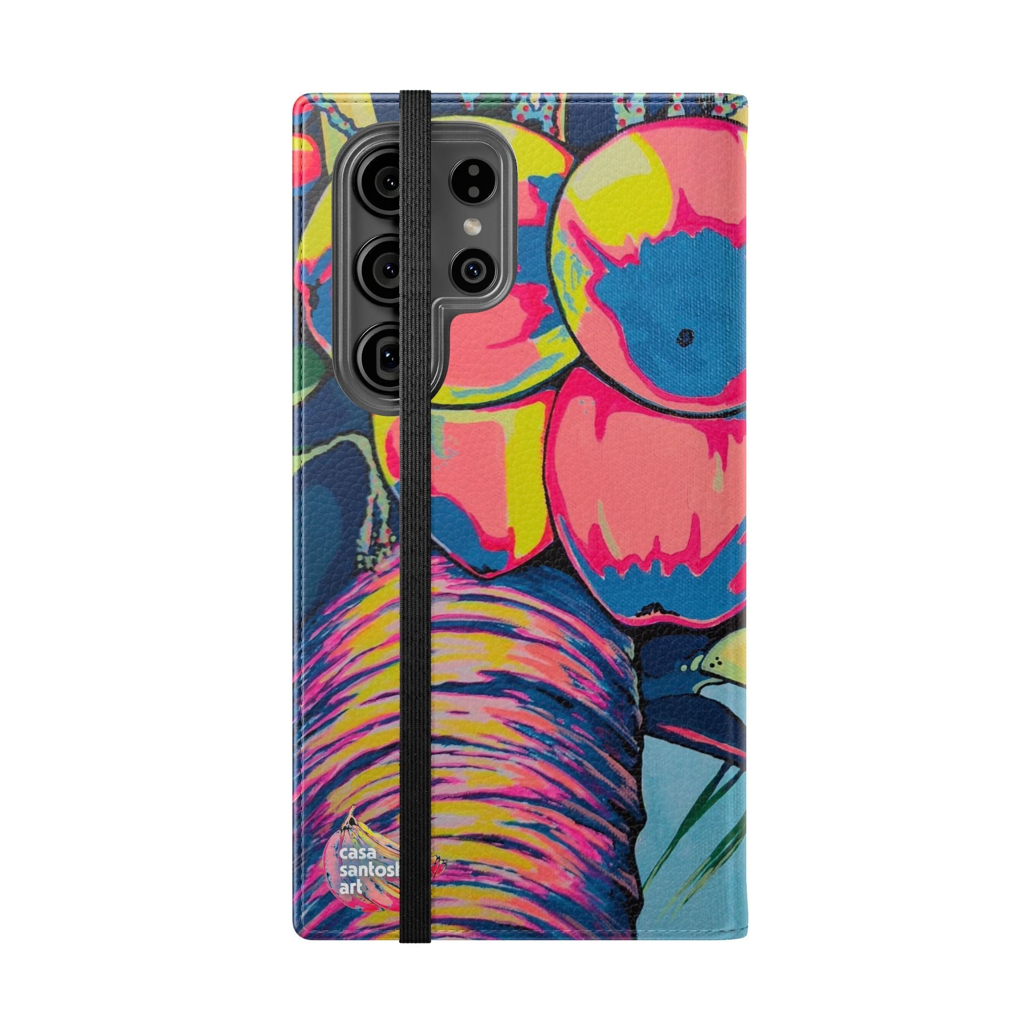 Neon Coconuts Flip Phone Case – Wallet Cover with Card Slots