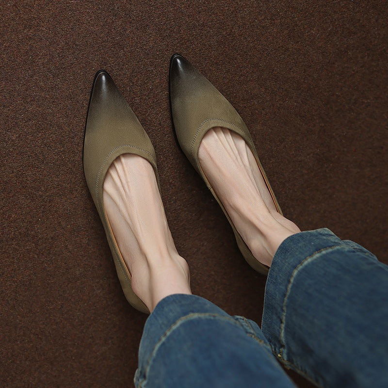 Retro Rub Pointed Toe Flats