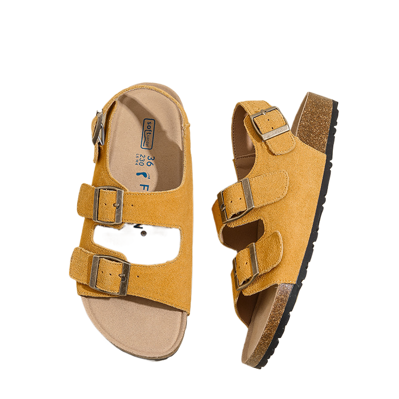 Leather Velcro Closure Sandals