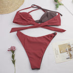 Color Block Bikini Swimsuit