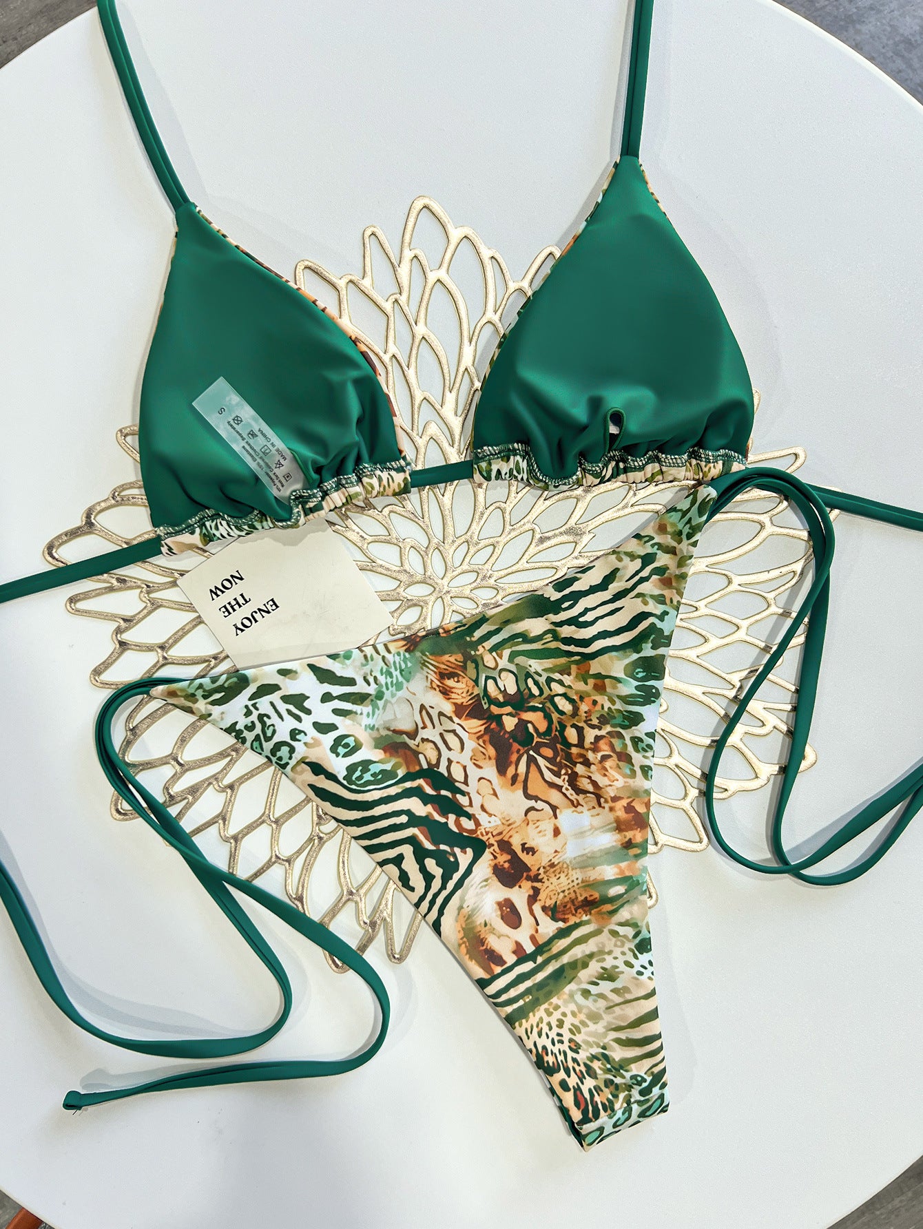 Triangle Strap Vacation Bikini Swimsuit
