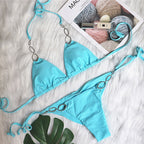 Metal Accessories Sparkle Links Bikini Swimsuit