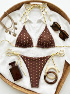 Triangle Strap Vacation Bikini Swimsuit