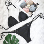 Metal Accessories Sparkle Links Bikini Swimsuit