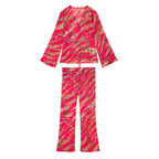 Abstract Print Chiffon Bikini Set