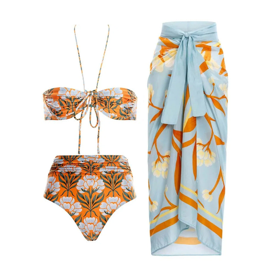 Boho Abstract Print High Rise Swimsuit