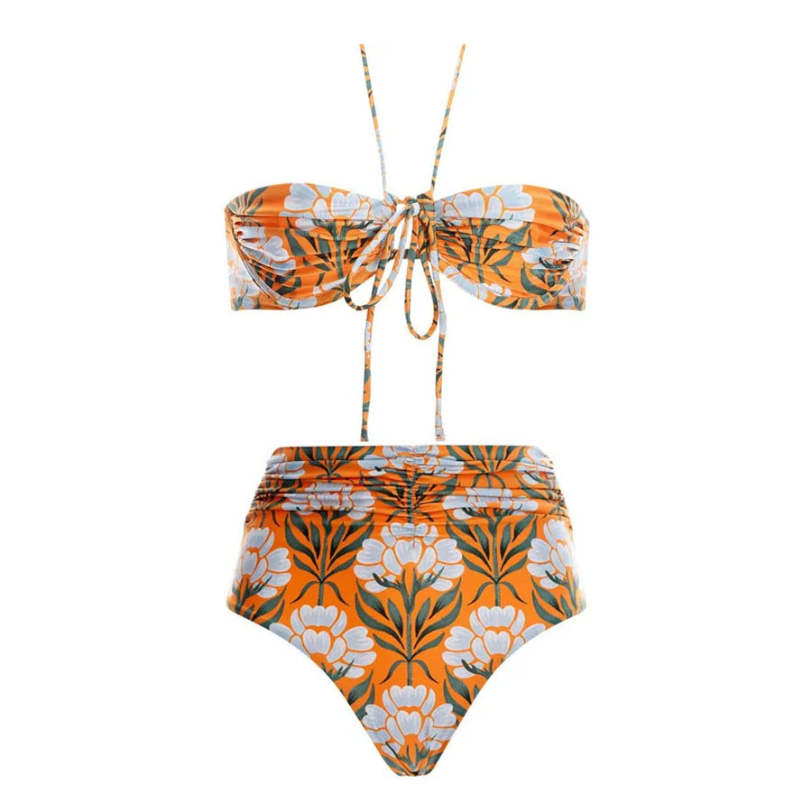 Boho Abstract Print High Rise Swimsuit