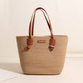 Cotton Woven Straw Vacation Tote Bag