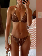 Triangle Strap Vacation Bikini Swimsuit