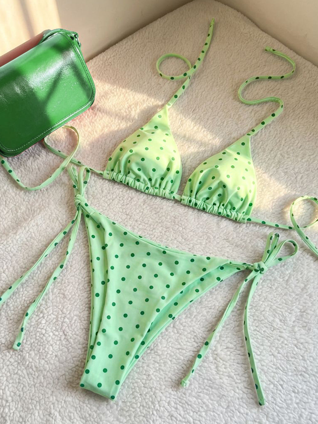 Triangle Strap Vacation Bikini Swimsuit