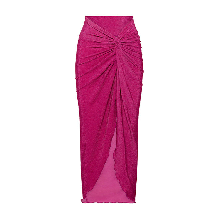 Push up High Waist Bikini and Chiffon Skirt Set