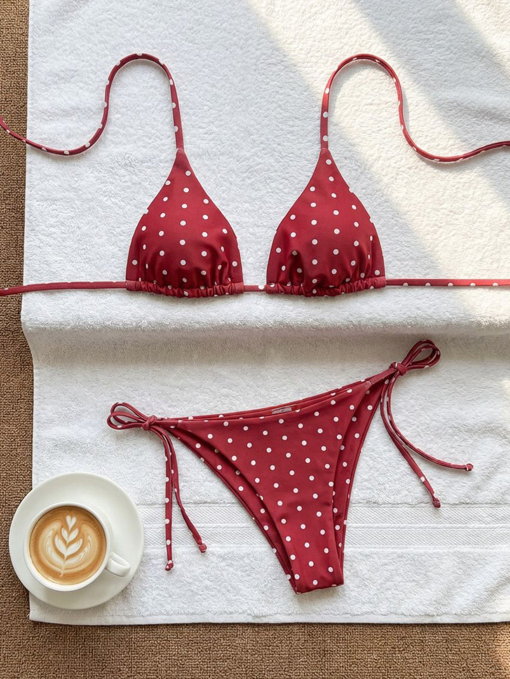 Triangle Strap Vacation Bikini Swimsuit