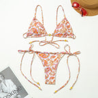 Abstract Print String Bikini