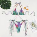 Abstract Print Tassel Bikini Swimsuit