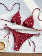 Triangle Strap Vacation Bikini Swimsuit