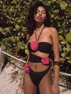 Floral Cut-out One Piece Swimwear