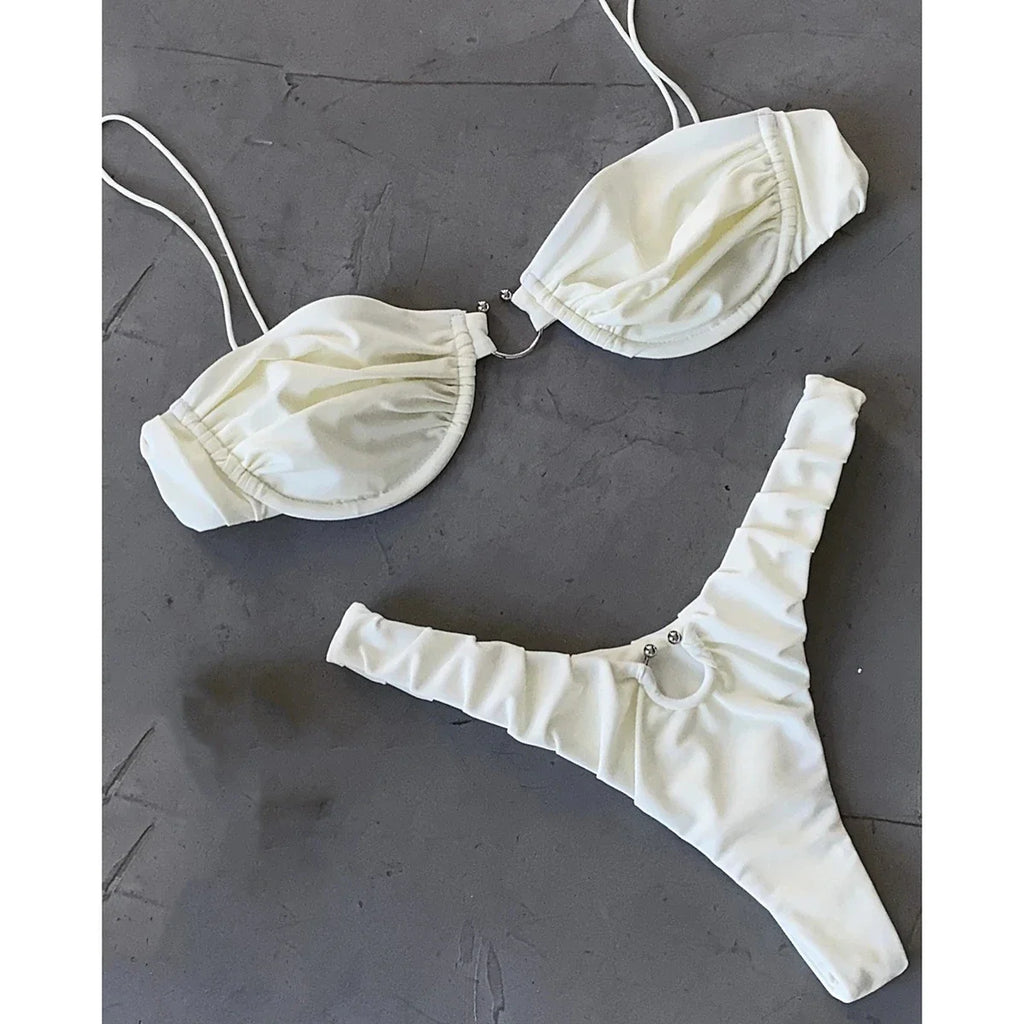 Gathered Two Piece Swimsuit