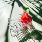 Stemmed Shaped Glass Pink Cocktail Hair Claw