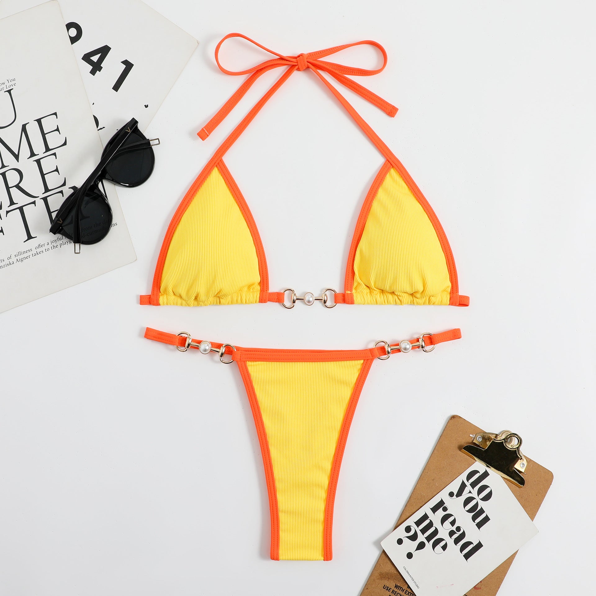 Color Block Bikini Set