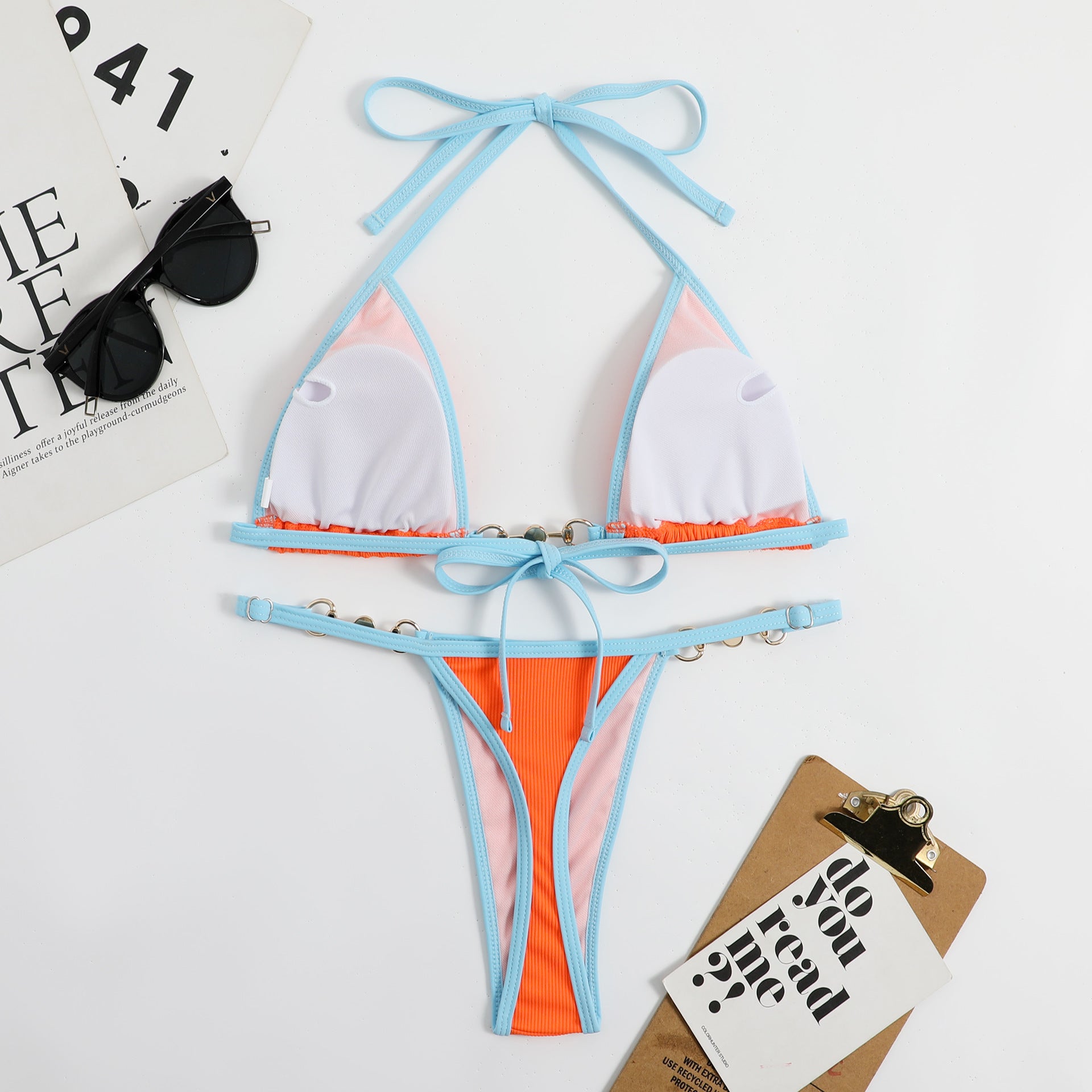 Color Block Bikini Set