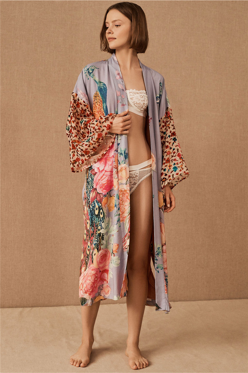 Peacock Print Bikini Cover-up