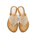 Rhinestone Pearl Love Flip-flops Sandals