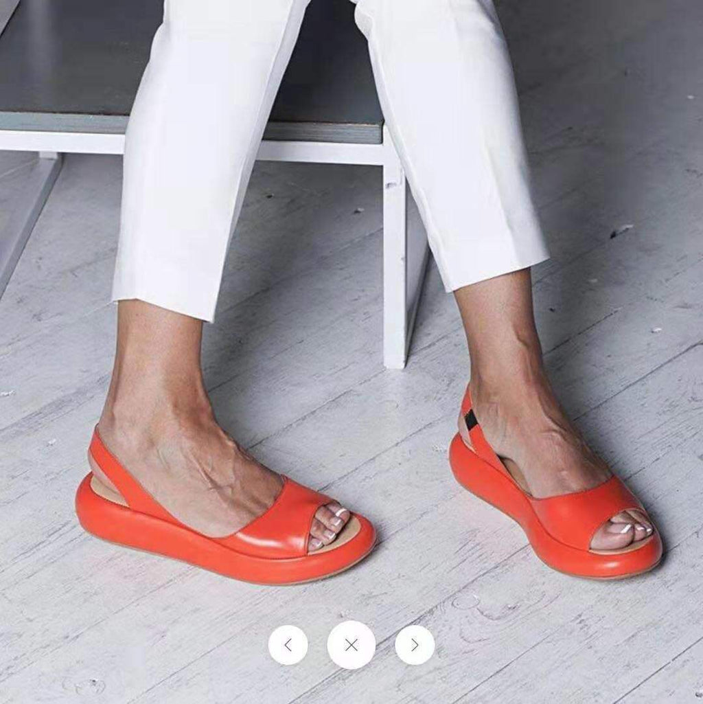 Fish Mouth Sling Back Flat Sandals