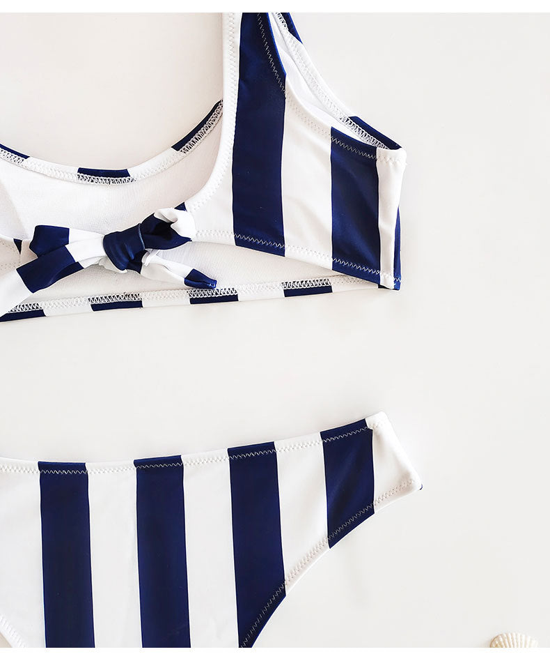 Striped Low Back Bikini