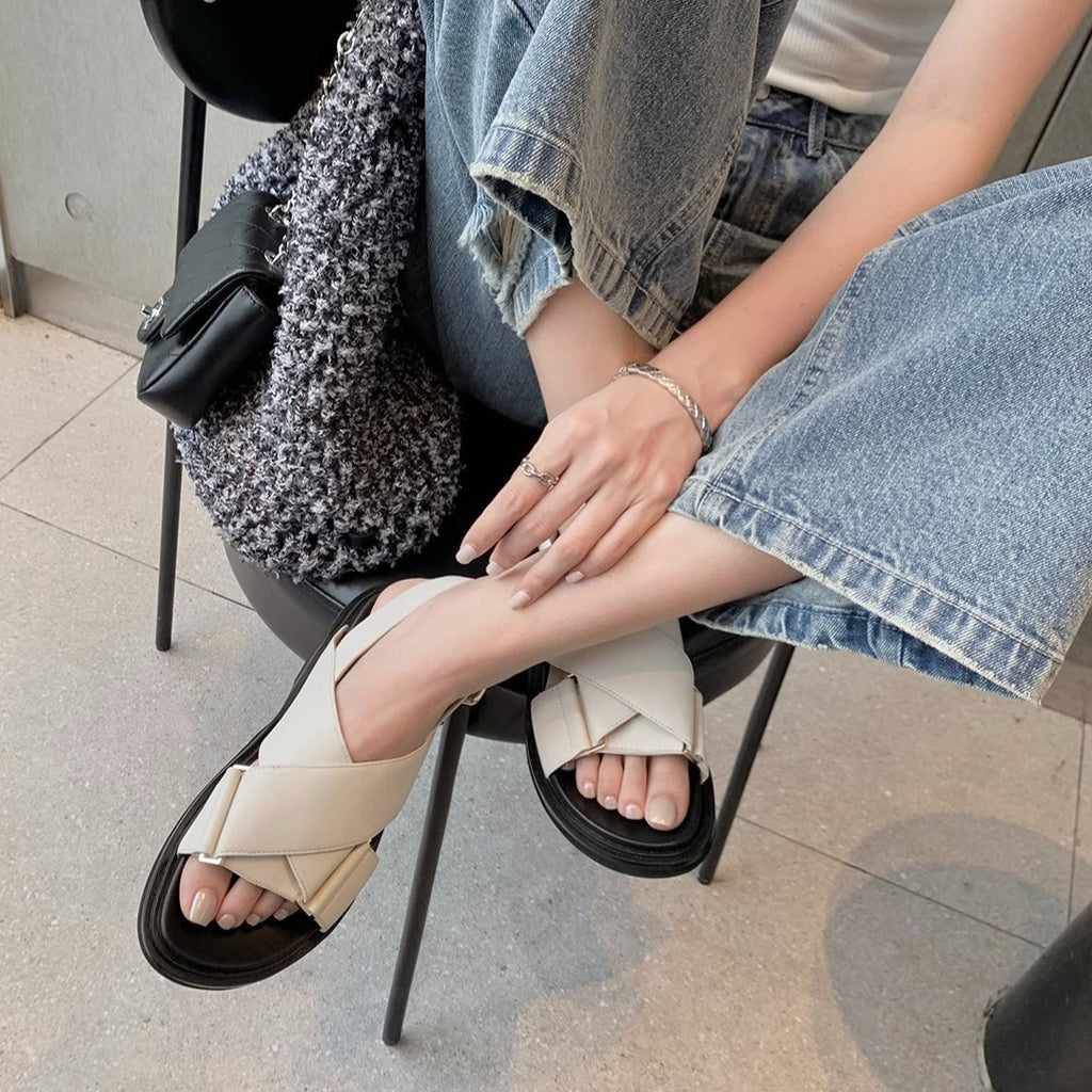 Sandals with Cross Strap Design