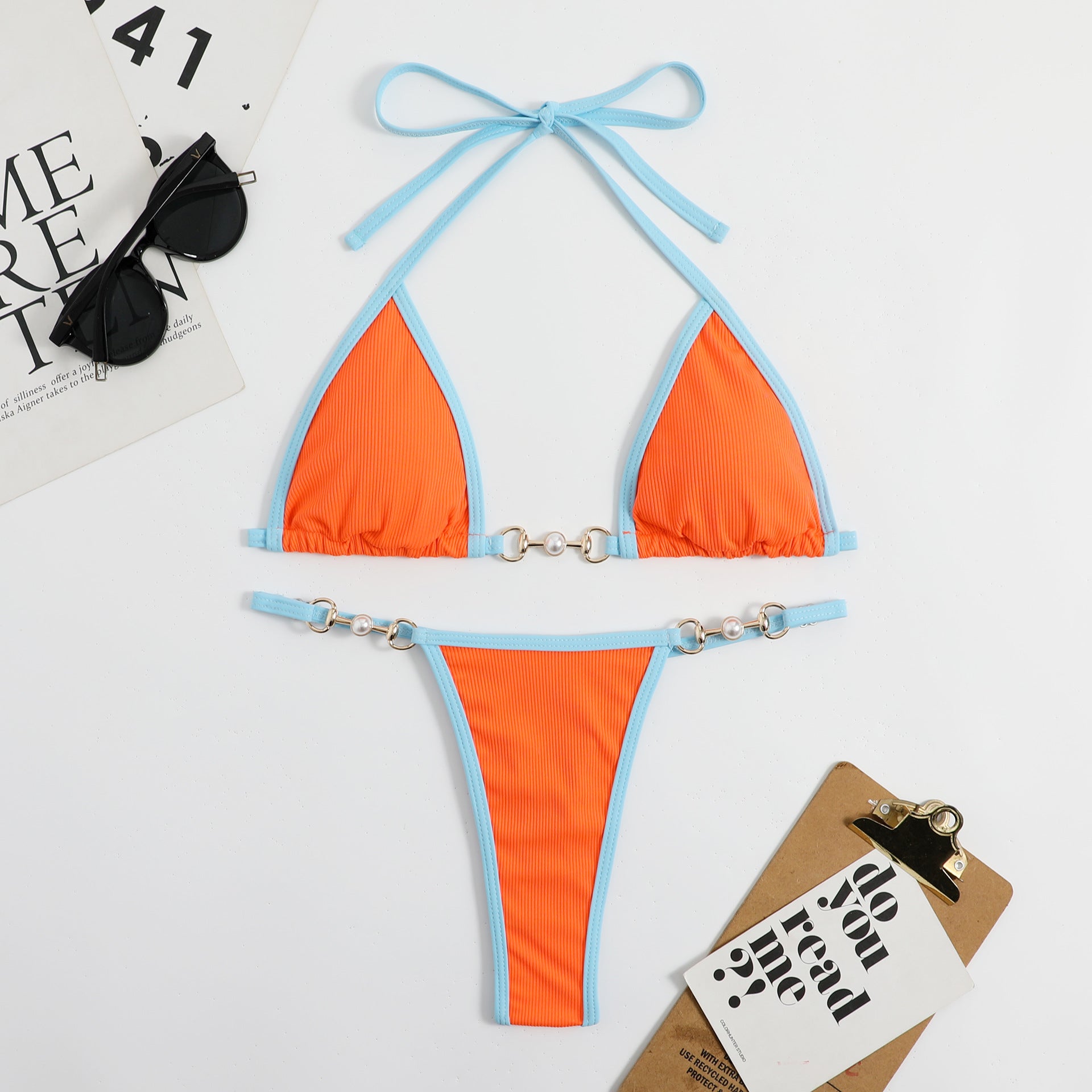 Color Block Bikini Set