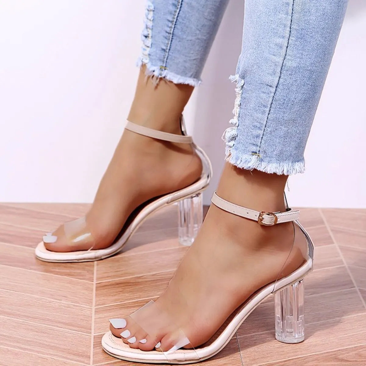 Block Heel Ankle Strap Sandals