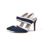 Jeans Textured Pointed Toe Heels