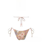 Print Pleated Bikini Swimsuit