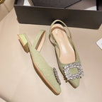 Square Broach Pointed-toe Shoes