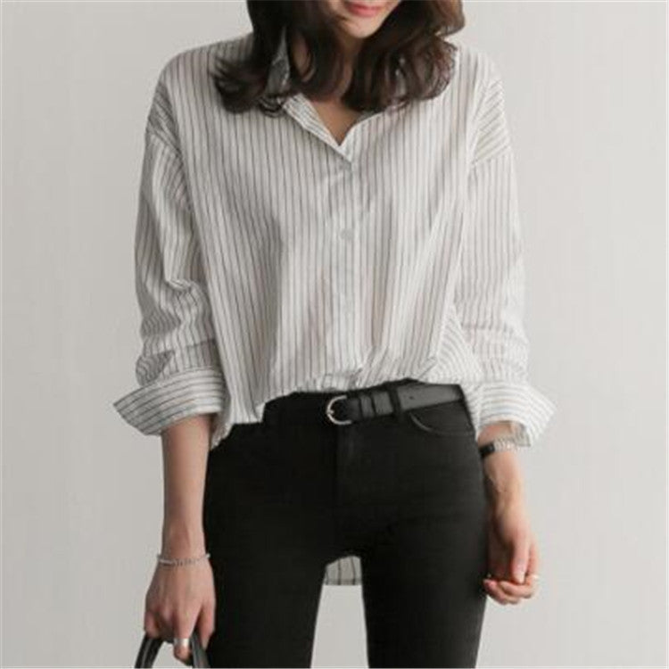 Vertical Stripes BF Long Sleeved Shirt