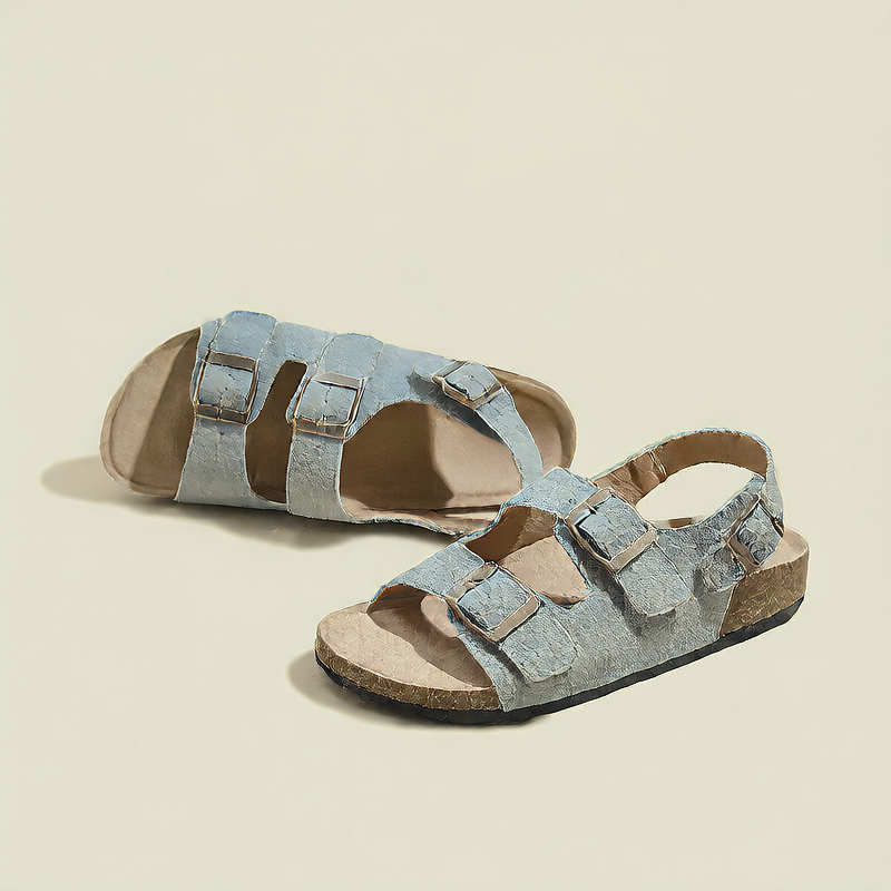 Leather Velcro Closure Sandals