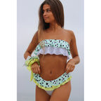 Strapless Eclectic Print Bikini Set