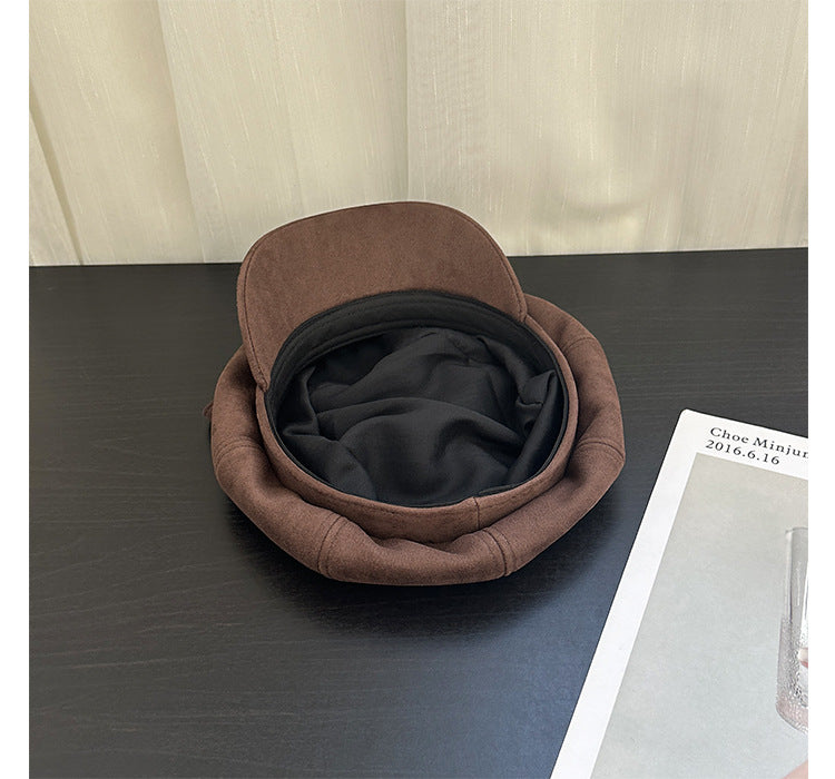 Bear Ears Suede Fleece Hat