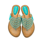 Rhinestone Pearl Love Flip-flops Sandals