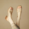 Peep Open Toe Slingback Sandals