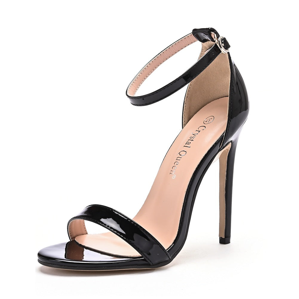 Black High-heeled Sandals