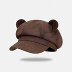 Bear Ears Suede Fleece Hat