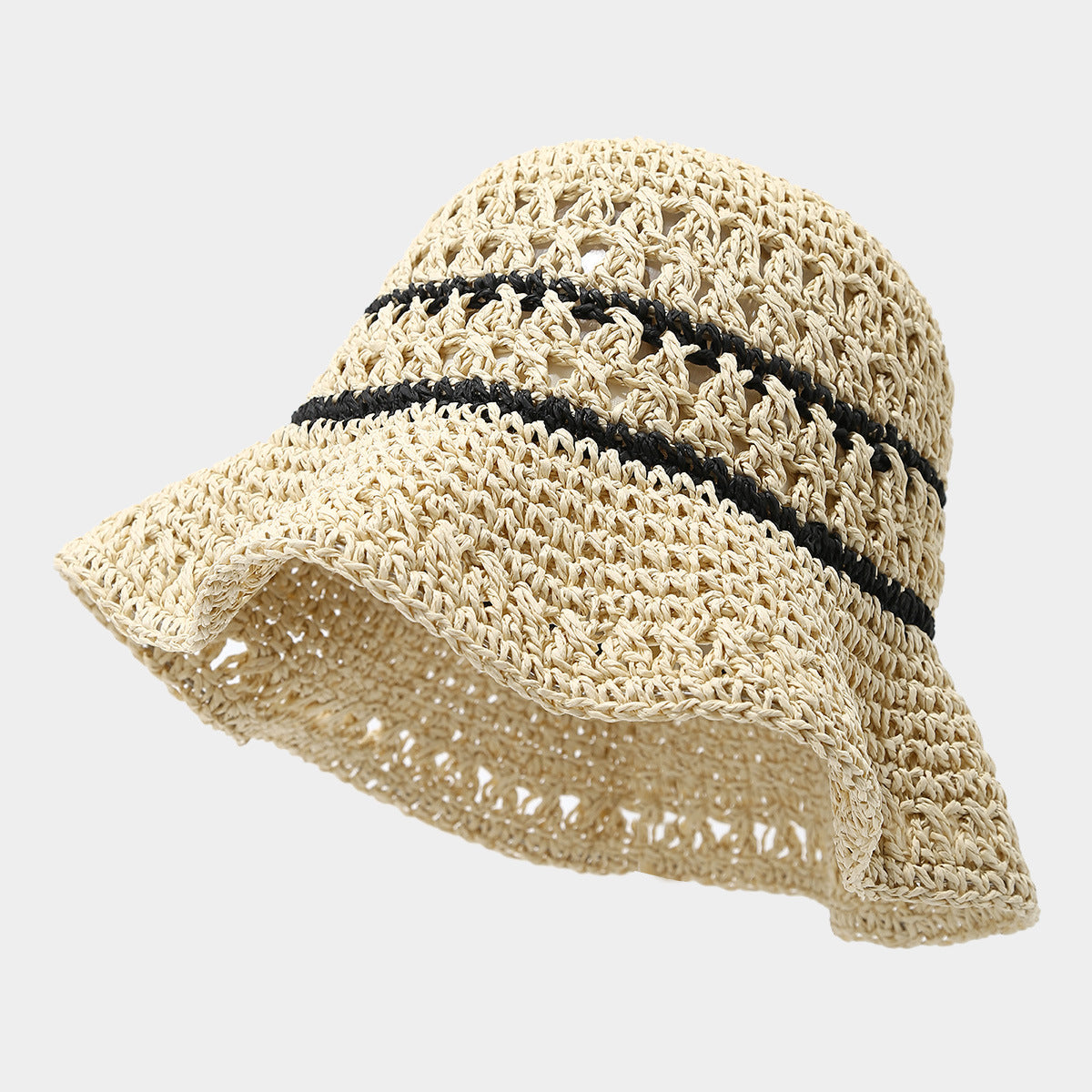 Crocheted Breathable Straw Bucket Hat